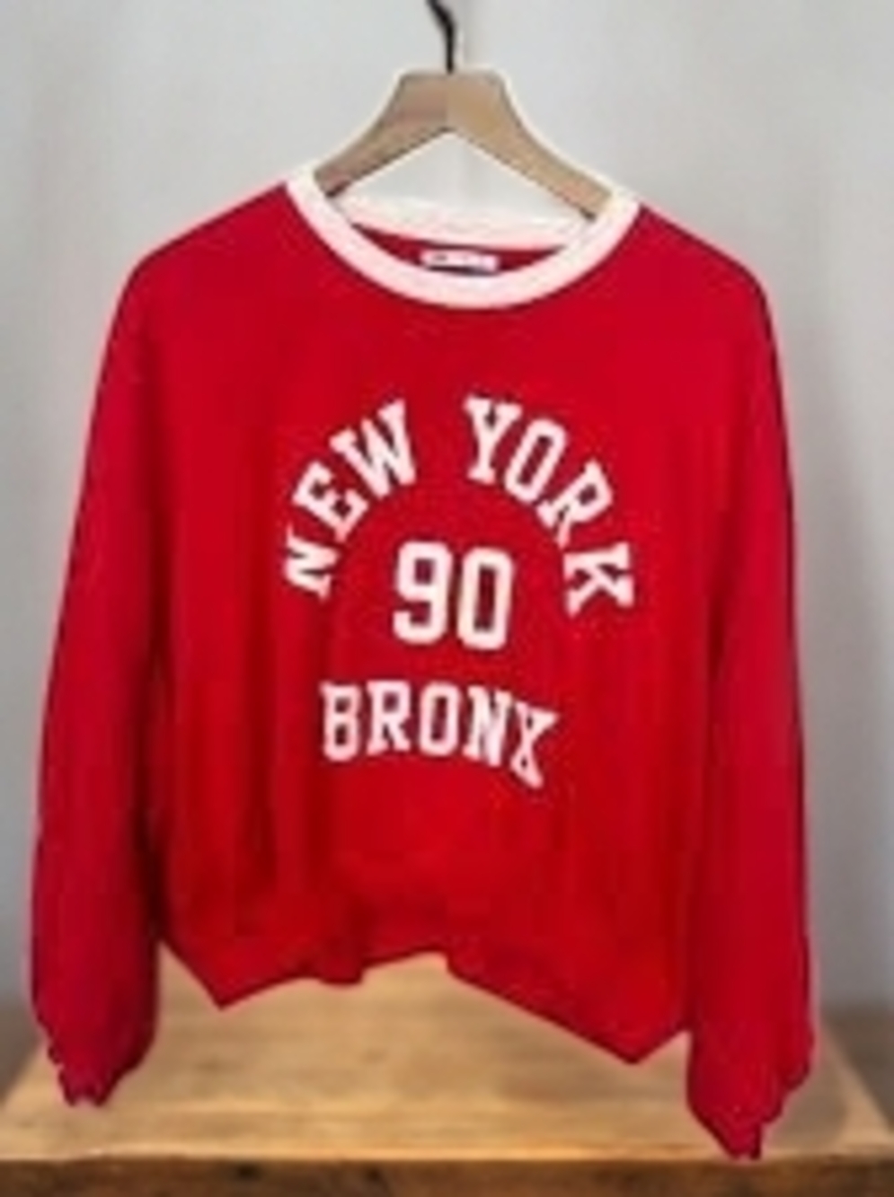 Red 'New York Bronx 90' Graphic Sweatshirt